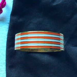 Rosy Dawn and Maraschino Striped “No Strings Attached” Hinged Bangle Bracelet